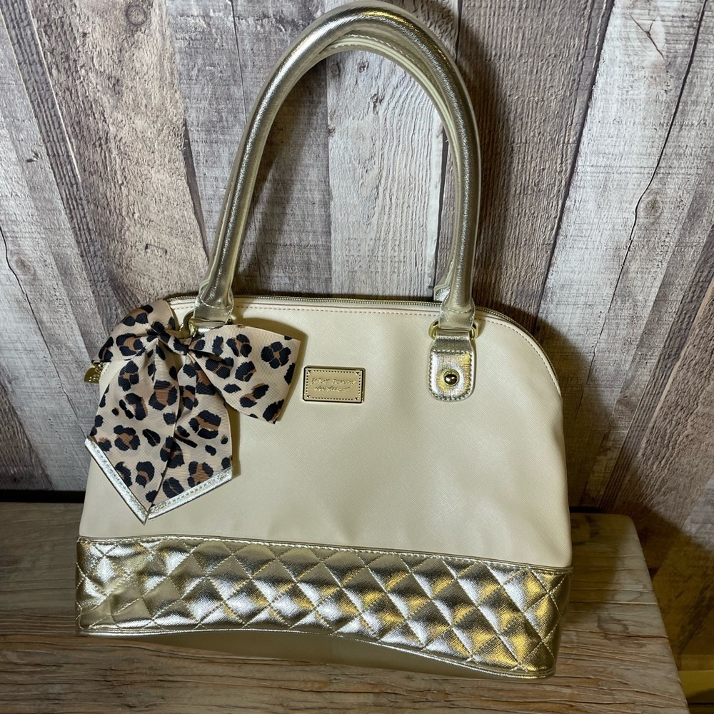Betsey Johnson Shoulder Bag Animal Print Bow